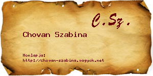 Chovan Szabina névjegykártya